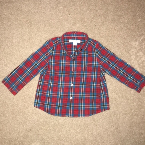 Burberry Other - Burberry Boys Button Up Shirt 12 Months Baby Plaid